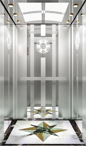 Elegant Mirror Etching Passenger Elevtaor